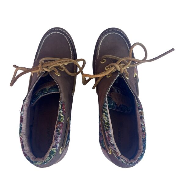 Sperry Women's Size 8.5 M Hadley Floral Tapestry Leather Wedge Bootie Heels EUC - Picture 4 of 9